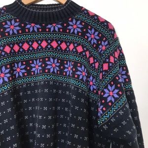Vintage chunky knit mockneck sweater